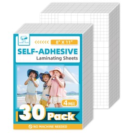T&W SAME FILM 30 Pack Self Adhesive Laminating Sheets, 4mil, 8 x 11 Inch Laminator Sheets, Self Sealing Laminating Sheets for Laminator, Round Corner, No Heat, No Machine Needed