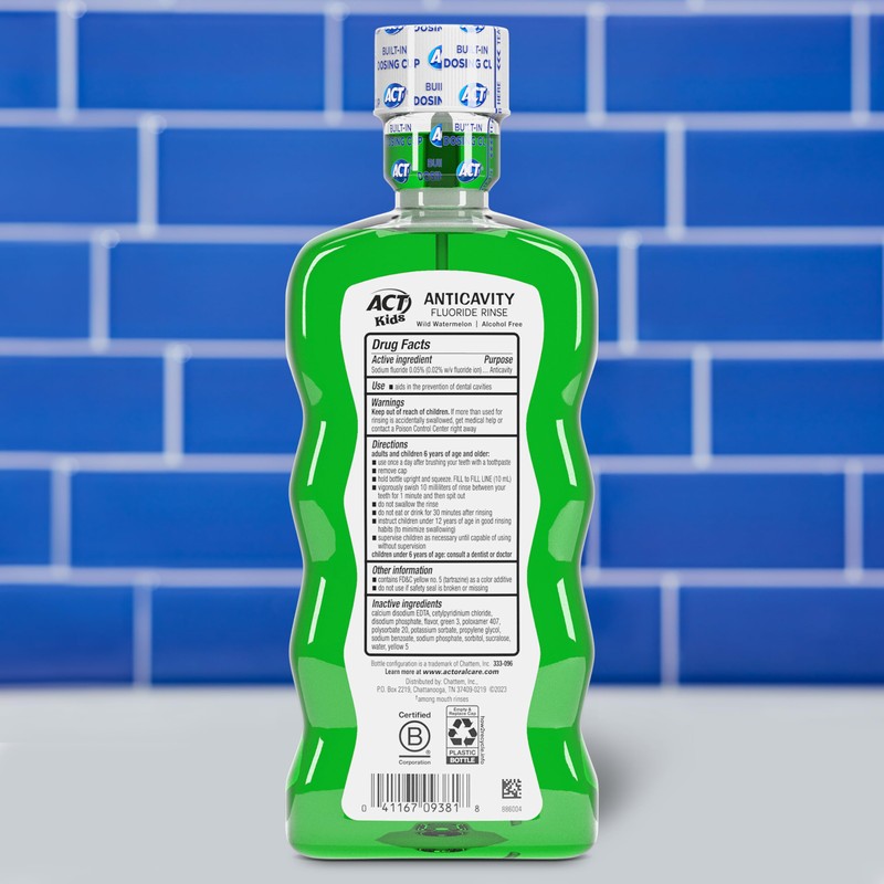 ACT Kids Anticavity Fluoride Rinse Wild Watermelon 16.9 fl. oz.