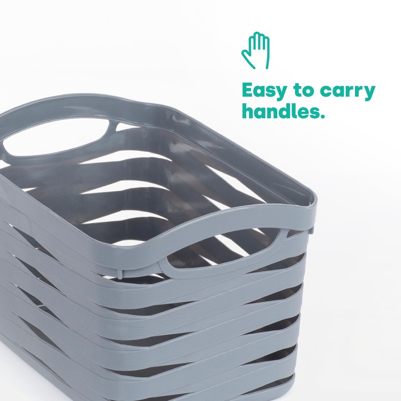 LIVIVO Set of 3 Storage Baskets Kaari – Weaved Stackable