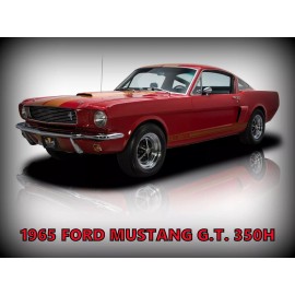 1965 Ford Mustang G.T. 350H in Red NEW METAL SIGN: 12x16" & Ships Free