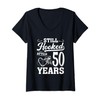 Womens Fishing Couple 50 Years Anniversary 50th Wedding Celebration V-Neck