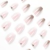 SEMTIM Nail Tips, 24 Pieces, Medium, Short False Nails, Short