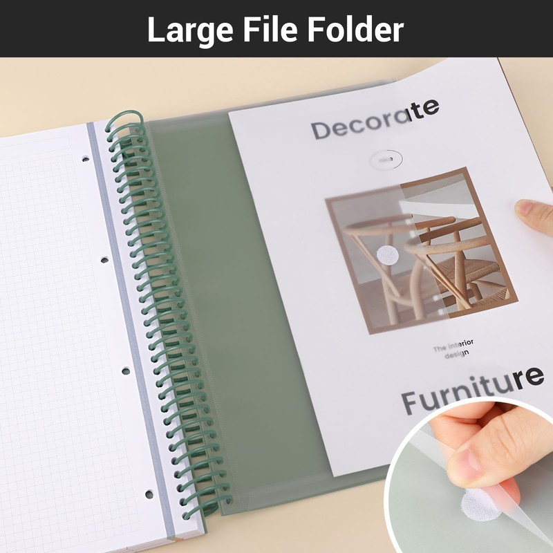 EUSOAR Spiral Graph Paper Notebook, A4 9.25" x 11.7" Large