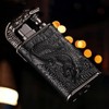 Double Flame Lighter, Windproof Lighter, Creative Embossed Crocodile Gas Lighter,