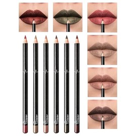 6 Piece Matte Lip Liner Pencil Set | Color Rich Soft & Creamy High-Pigment Lipstick | Long-Lasting, Smudge-Proof, Waterproof Lipliner Makeup Essentials in Vibrant & Assorted Shades Travel Kit - 4