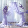 Wedding Arch Draping Fabric, 2 Panels 18FT Purple Sheer Backdrop