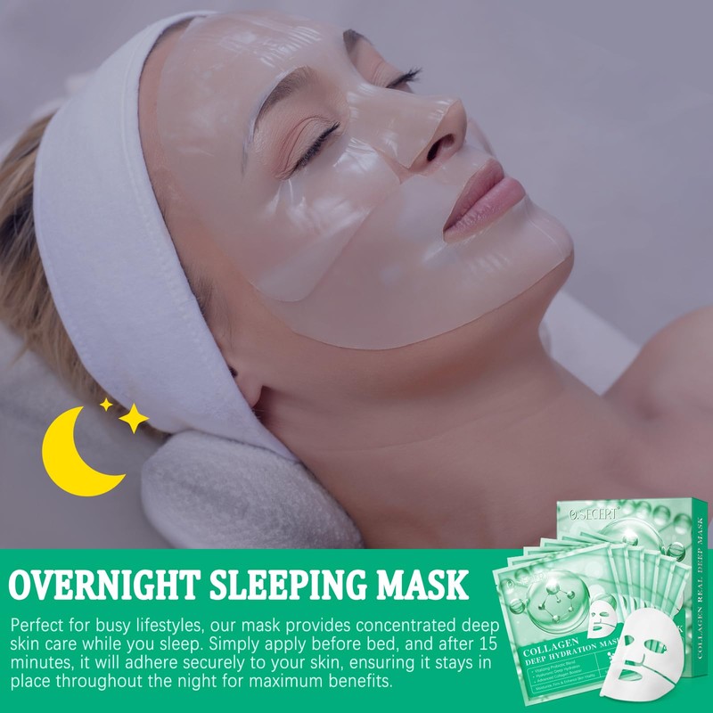 Collagen Face Mask,Advanced Hydrogel Sheet Masks Skincare, Pack of 6