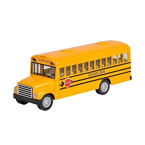 Rhode Island Novelty 5 Inch Die Cast School Bus with Pull-Back Action, 1 Per Order