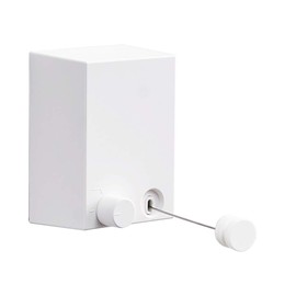 BESy Retractable Clothesline ABS case+Aluminum Dryer with Adjustable Stainless Steel Rope String Hotel Style Heavy Duty Drill Free & Wall Mounted Method 13.8 FeetsWhite