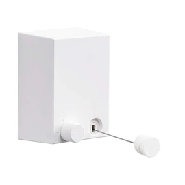 BESy Retractable Clothesline ABS case+Aluminum Dryer with Adjustable Stainless Steel Rope String Hotel Style Heavy Duty Drill Free & Wall Mounted Method 13.8 FeetsWhite