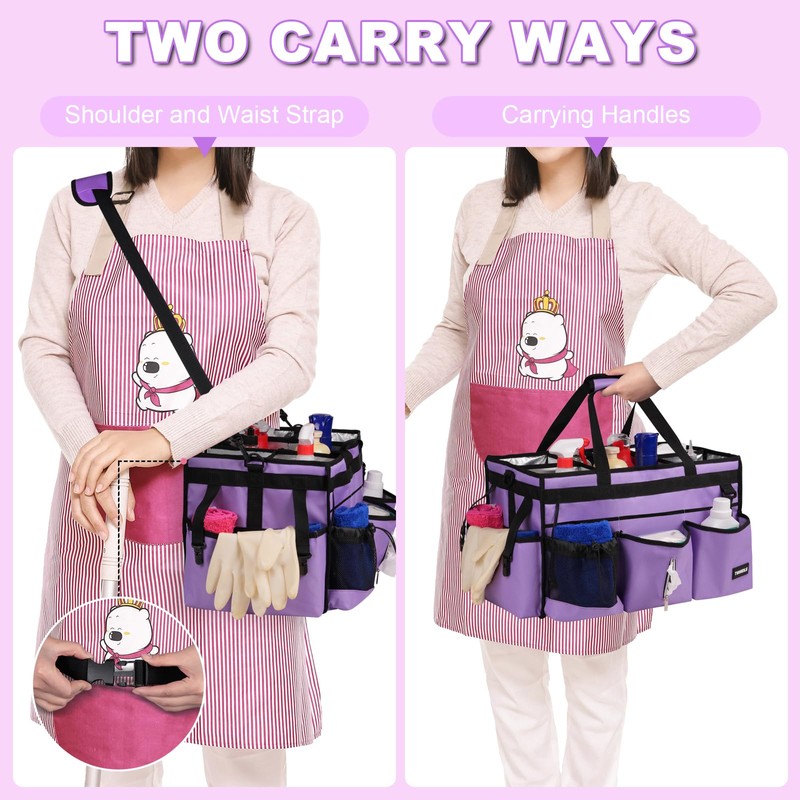 TWINDLE Extra-Large Cleaning Caddy Bag With Detachable Divider,Cleaning Caddy For