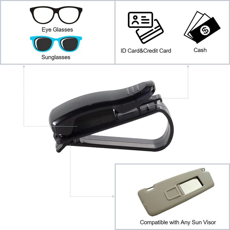 ROSON 2 Pack Sunglass Holder for Car Sun Visor, Glasses