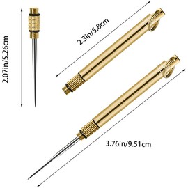 3 PCS Portable Toothpicks, Titanium Toothpicks Toothpick with Key Ring Fruit Stick Metal Toothpick for Outdoor Picnic and Home（Brass)