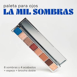 SARELLY, Paleta La Mil Sombras, 8 Tonos y 4 Acabados, con Espejo y Brocha para Maquillaje, Sarelly Creativo Lab