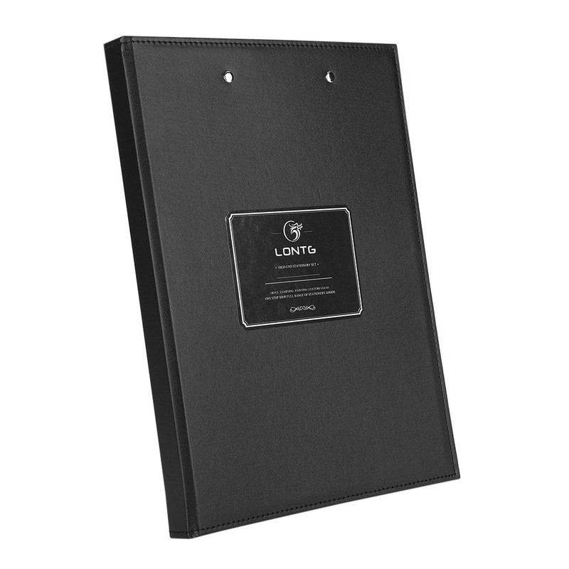 A4 Leather Double Clipboard Folder Loose Leaf File Folder Binder