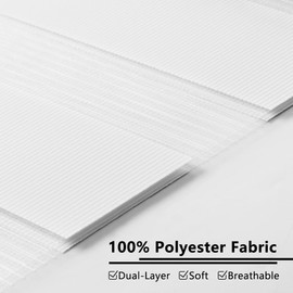 Kokorona Day and Night Zebra Roller Blinds, Dual Layer Fabric Zebra Window Blinds for Bedroom, Light Filtering Privacy Day Night Blinds, 50cm Wide x 150cm Length, White