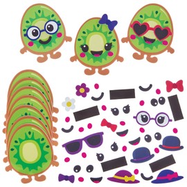 Baker Ross FN503 Kiwi Mix & Match Magnet Kits - Pack of 10, Foam Arts and Crafts Decoration Kits for Kids