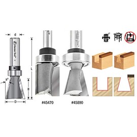 Amana Tool - 45890 Carbide Tipped Keller Dovetail 14 Deg x 1" Dia x 1" 2 Shank