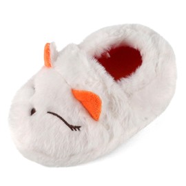 MASOCIO Children's Slippers Boys Girls Winter Soft Warm Plush Slippers Cute Rabbit Non-Slip Slippers, white 2
