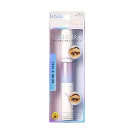 KISS Falscara DIY extensión de pestañas Bond & Seal infundido con biotina y vitamina E – Adhesivo de pestañas fuerte suave y cómodo para uso durante todo el día para uso con pestañas falsas, removedor y aplicador