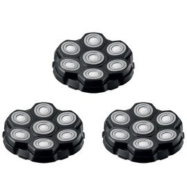 BALDWIN Replacement Head Replacement Blades Pack of 3 for Bald Razors - 7D Razor Blades, Magnetic Shaving Head, Waterproof, Compatible with BALDWIN Bald Razor