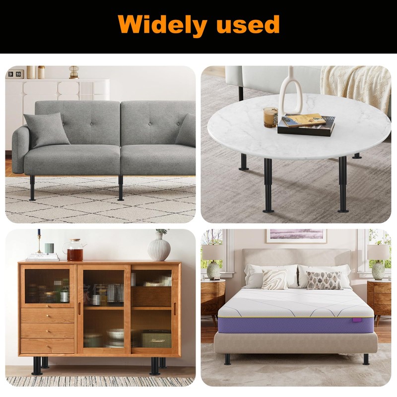 5 Pcs Adjustable Height Bed Support Legs 7.08-12.5 inch with