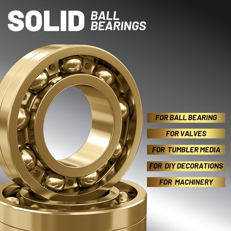 Gootaimi 16 pcs 3/8” Precision Solid Brass Bearing Balls, Brass