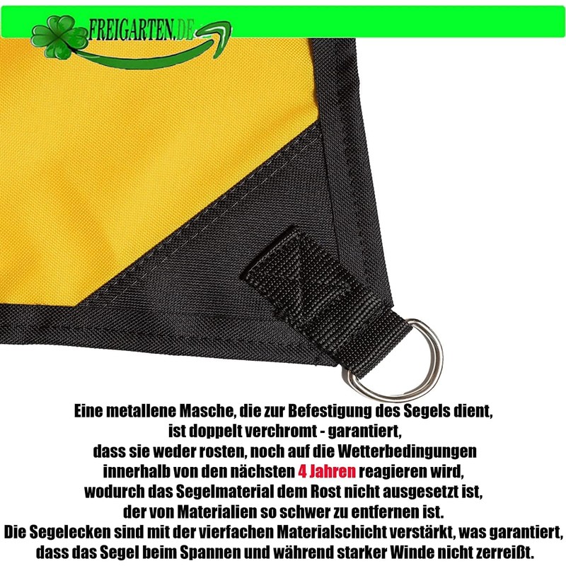 freigarten.de Awning Waterproof Sun Protection 100% Protection from UV Triangular