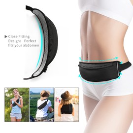 MYCARBON Sports Bum Bag Lightweight Running Belt Elastic Waist Packs Breathable Grid Design With Headphone Hole Waterproof for Dog Walking Cycling Hiking Traveling Fit Smartphone Below 6 inch