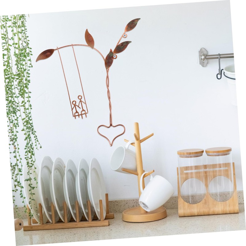 ORFOFE Unique Metal Wall Sculpture Heart Swing Art for Mother's