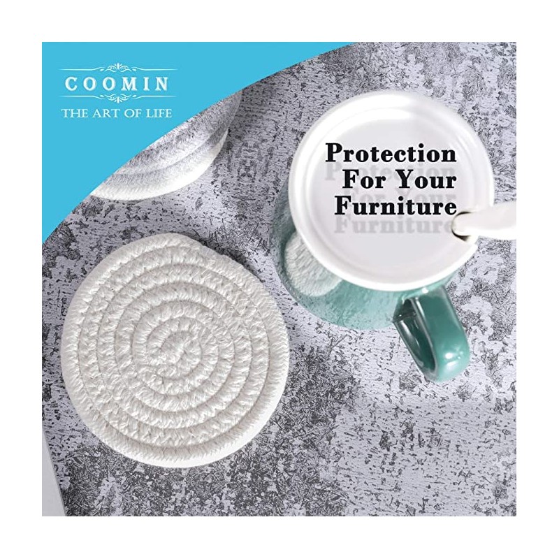 Absorbent Drink Coasters Handmade Braided Drink Coasters, Super Absorbent Heat-Resistant