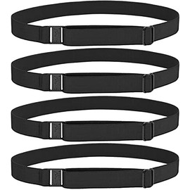 Hipsy Ellies Women's Wide Elastic & Adjustable Running Headband Multi Pack (Wide Black 4pk)