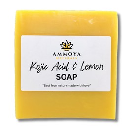Ammoya Naturals Revitalizing Lemon Soap – Kojic & Turmeric Goat Milk Soap Bar with Essential Oils – Gentle Cleanser for Radiant, Glowing Skin, 4 oz