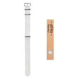 Archer Watch Straps - Classic Nylon NATO Watch Bands (White, 22mm)