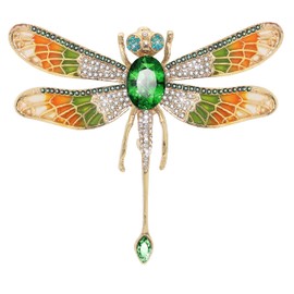 KristLand Broches de cristal austriaco con diseño de mariposa, libélula, coloridos ramilletes esmaltados para mujer, Cristal, Cristales