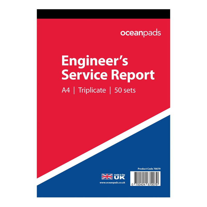 Ocean Pads Engineer Service Report Book with Inspection Description Timesheet
