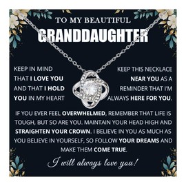 Xukaenus To My Beautiful Granddaughter Necklace, Granddaughter Necklace From Grandparents, Grandmother Granddaughter Jewelry, Christmas Gifts For Granddaughter, Grandaughter Gifts From Grandma