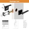 Probrico Square Black Passage Door Handle Heavy Duty Keyless Door
