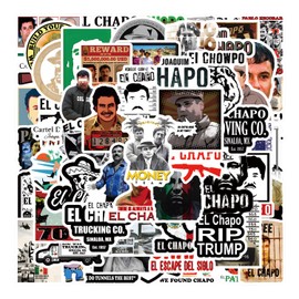 60PCS El Chapo Stickers, Aesthetics Graffiti Waterproof Vinyl Decal for Adults for Birthday Party Supplies Decoration Favors for Water Bottles Laptop Suitcase Scrapbooking Choice
