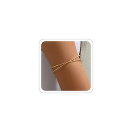 Locrccl Gold Arm Cuff for Women Trendy,Thin Arm Bracelet Upper Arm Cuffs Jewelry Minimalist Armband Arm Cuff Bangle Bracelets Summer Beach Accessories (Gold 2)