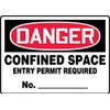 Accuform"Danger Confined Space - Entry Permit Required No." Safety Sign,