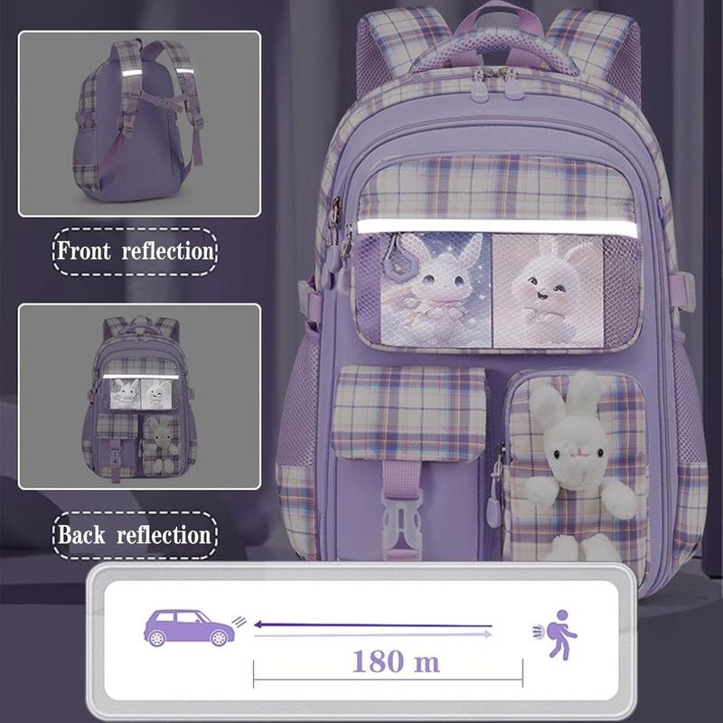 Cute Girls Backpack, Rabbit Bag 16.5 Inch Elementary Bag with