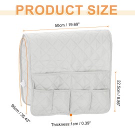 sourcing map Couch Sofa Armrest Organizer Non-Slip Chair Arm Recliner Remote Control Organizer with 6 Pockets for Books, Magazines, Tablet, Phone, Plaid White