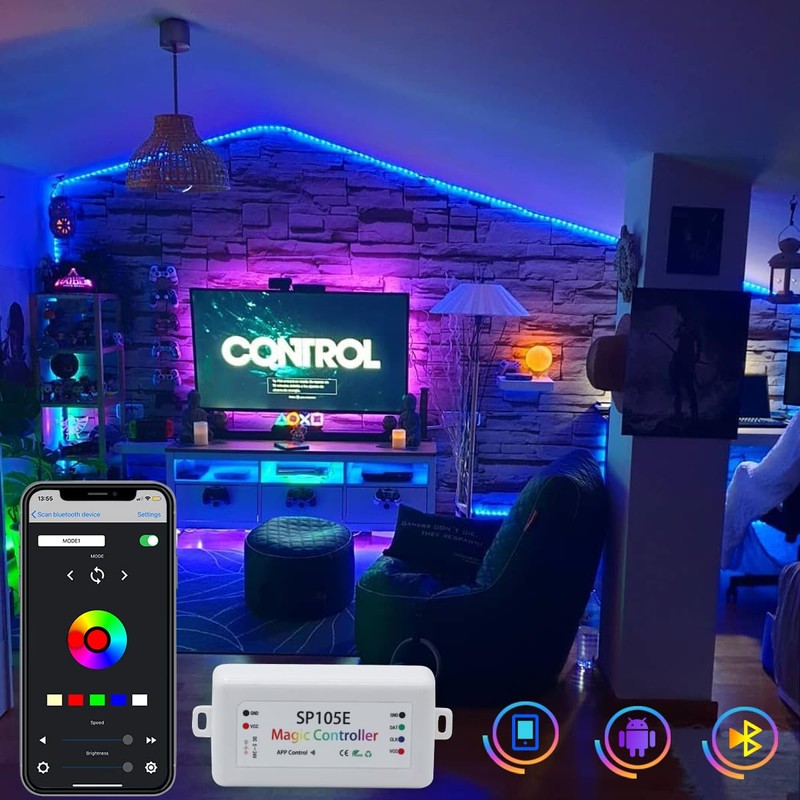 RECRE-TECH 2-Pack SP105E LED Controller, Ws2812b Led Bluetooth Controller for