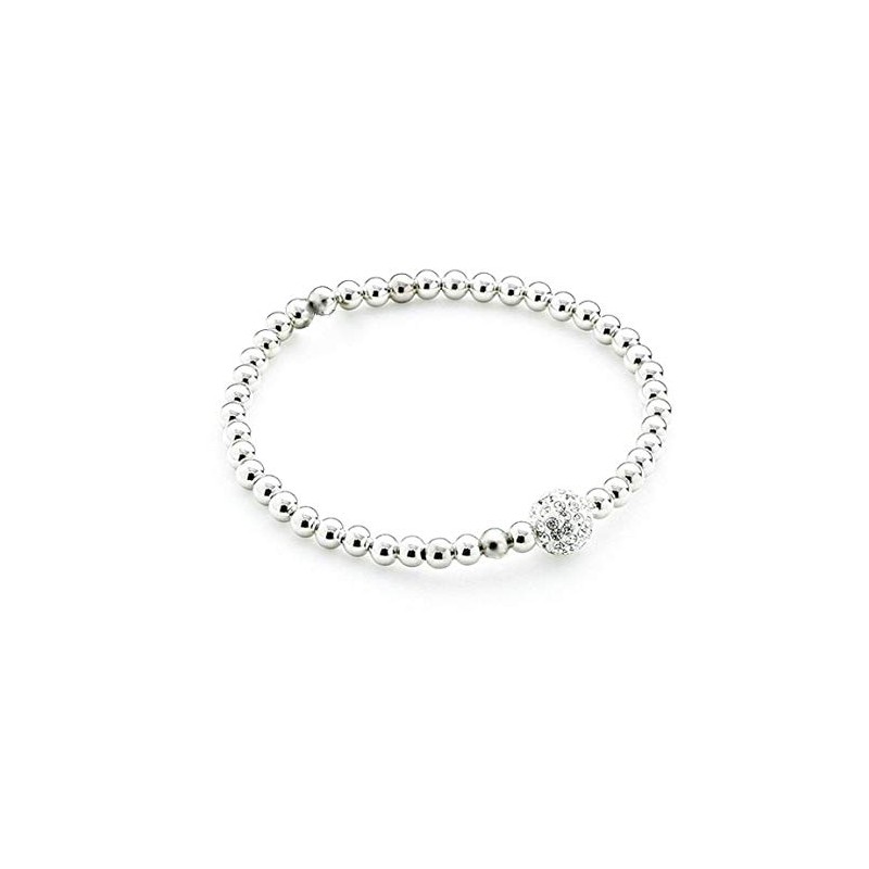 Fashion Stretchy Bracelets with Silver Beads and Disco Ball