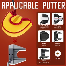 LZFAN Golf Club Head Cover Golf Head Cover Driver Headcover Fairway Wood Headcover Hybrid Club Head Cover Rooster (Mallet Putter)