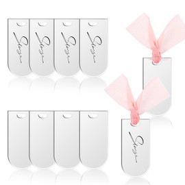 LELE Life 10Pcs Acrylic Place Cards, DIY Wedding Signs, Name Cards Gift Tags, Reserved Table Signs, Blank Tags With Holes, Silver