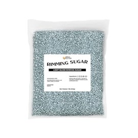Rimming Sugar - Light Silver (454g - 1 lb 1x Bag) | Drink Rimmer for Beverages, Cocktails, Margaritas by Brew Glitter