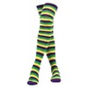 Zhzrche Mardi Gras Socks for Women Purple Gold Green Striped