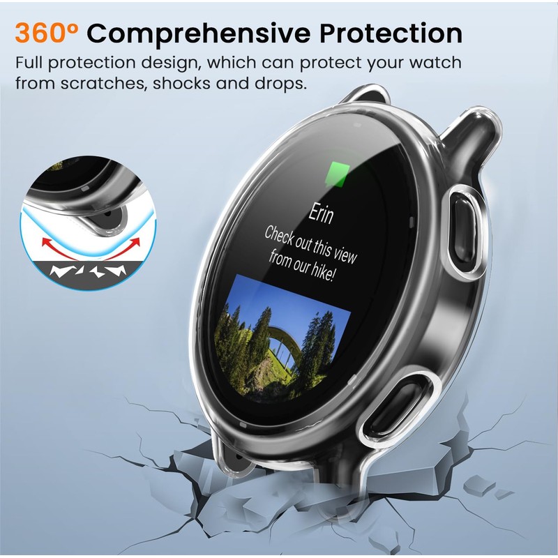 ivoler 3 Pieces Case with Screen Protector for Garmin Vivoactive